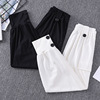 Real shot Spring and summer new pattern Paige Easy leisure time Simplicity Overalls MM Korean Edition Show thin Nine points sweatpants