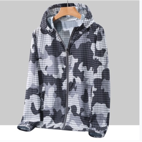 Summer thin letter printed hooded jacket men's plus size loose sports sun protection clothing trendy fat coat Summer thin letter printed hooded jacket men's plus size loose sports sun protection clothing trendy fat coat