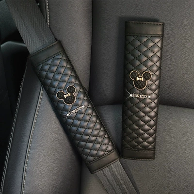 Seat belt shoulder pad, Car Seat Belt Shoulder Cover - pair-black-qiqi-head-shoulder-covers