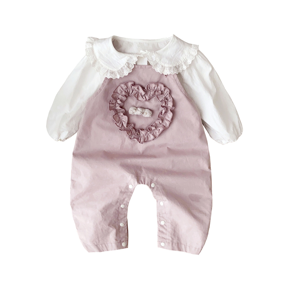 Tesoro femenino primavera estilo occidental coreano lindo traje de niña primavera nuevo traje tridimensional encaje amor traje de dos piezas marea