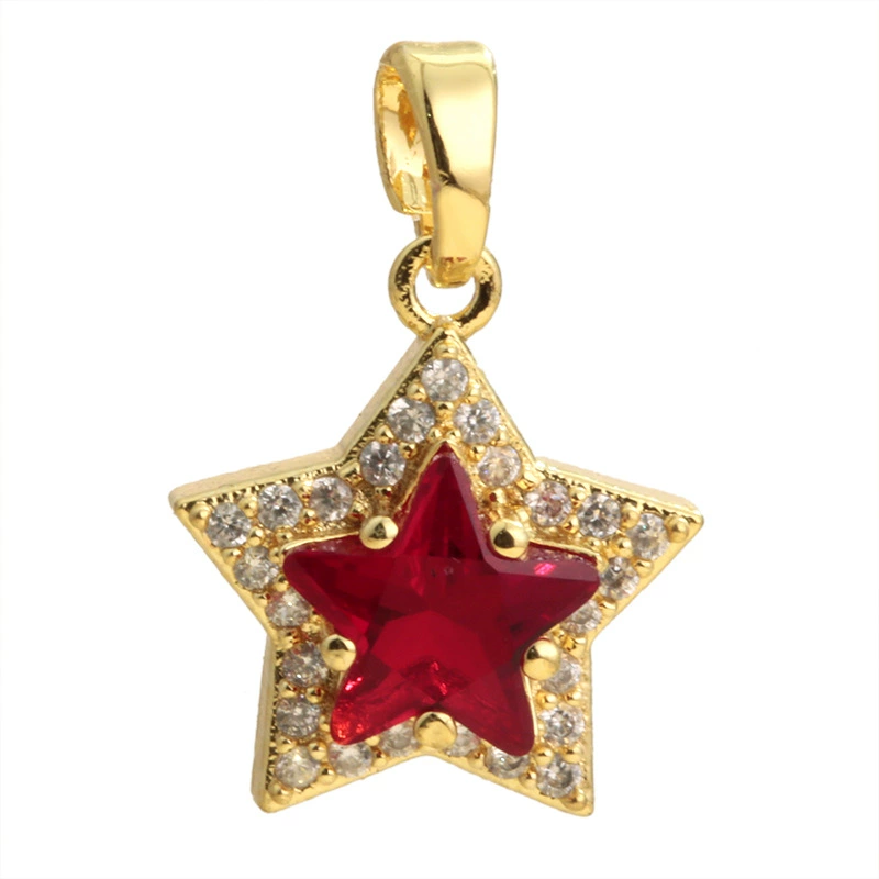 Серебренное подвесное ожерелье с звездой (18 карат) с микропаве камнями,DIY элегантный минималистичный аксессуар