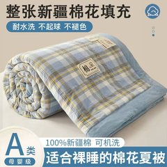 新疆の綿の布団のエアコンは夏の寮の一人の薄いタイプの夏に夏の涼しさの布団の芯の純水で綿を洗って洗濯することができます。