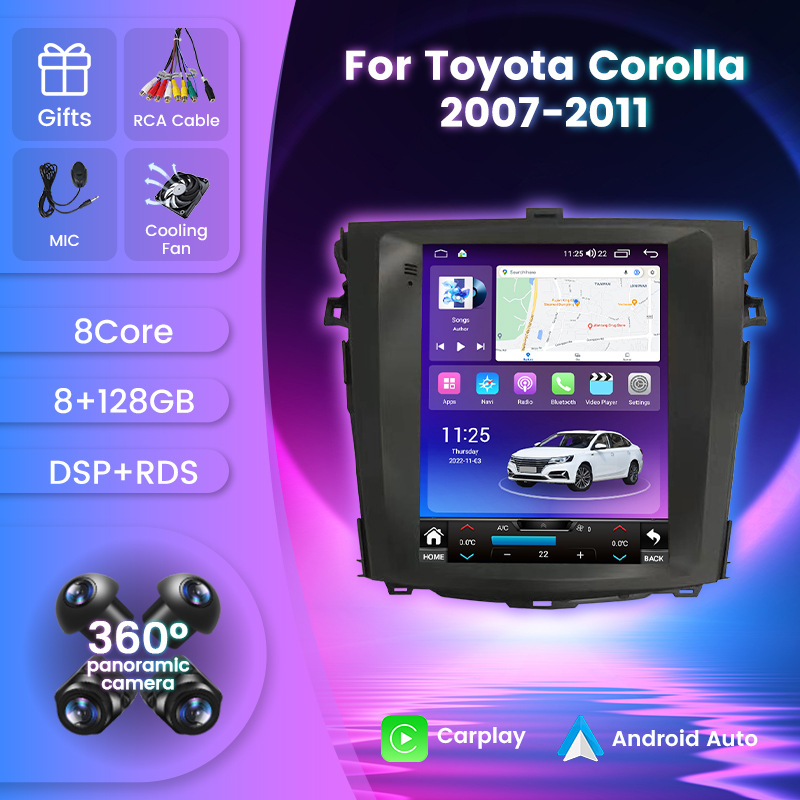 Applicable to Toyota Corolla 2007-2011 car multimedia reversing image Android Bluetooth GPS navigation screen