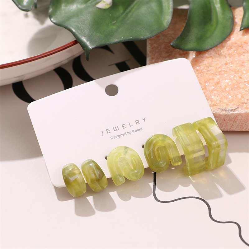 C Shape Pattern Women's Gender 1 Set Simple Style C Shape Arylic Ear Studs