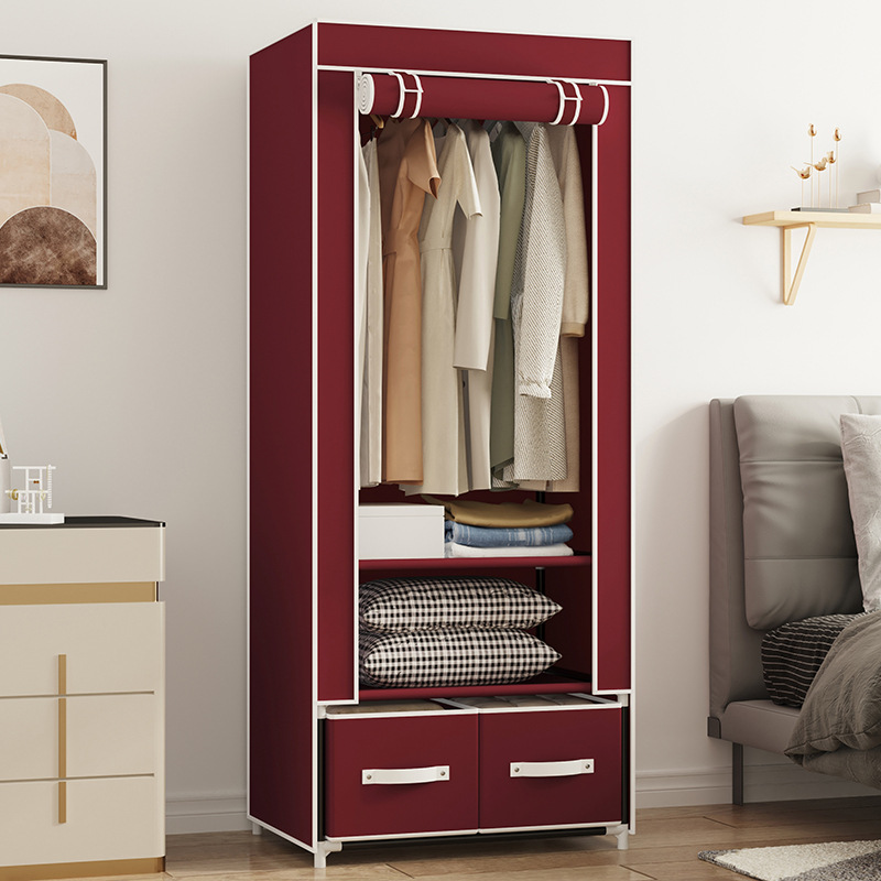 Fabric wardrobe simple assembly storage sturdy durable home dormitory custom combination fashionable fresh simple wardrobe