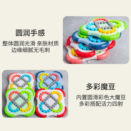 Children's brain-teasing magic cube puzzle, magic beans compass, finger toy, rotating bead, intelligent stress relief, thinking top