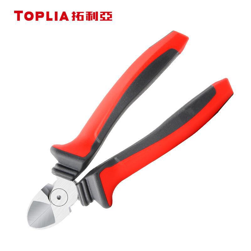 拓利亚（TOPLIA）德式省力斜嘴钳6英寸 工业级斜口钳子 剪切钳 电