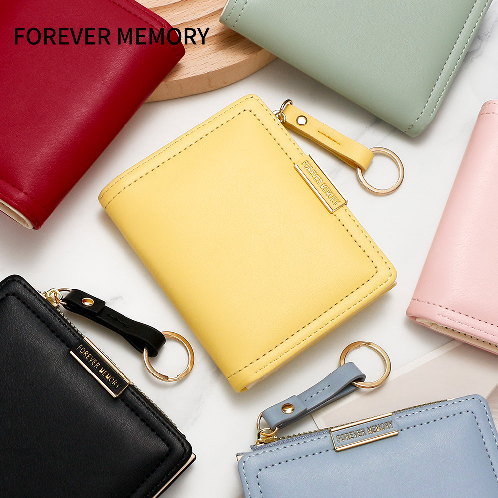 Nueva versión coreana de la moda para mujer billetera corta monedero con cremallera bolsa de monedas múltiples tarjeta tarjeta bolsa de identificación billetera