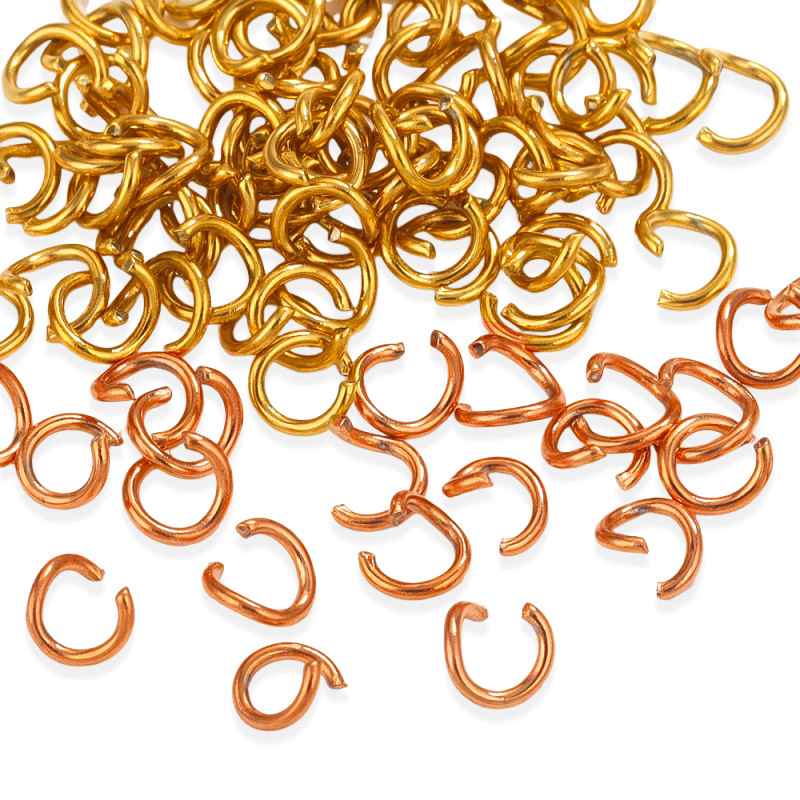 Stainless steel 18K real gold vacuum plating color retaining open ring connection ring small circle DIY jump ring jewelry accessories