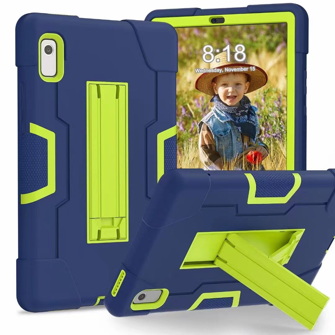 Aplicable a 2023 Nuevo Lenovo M9 funda protectora de tableta a prueba de tres M8 soporte de silicona todo incluido Funda protectora resistente a caídas para niños