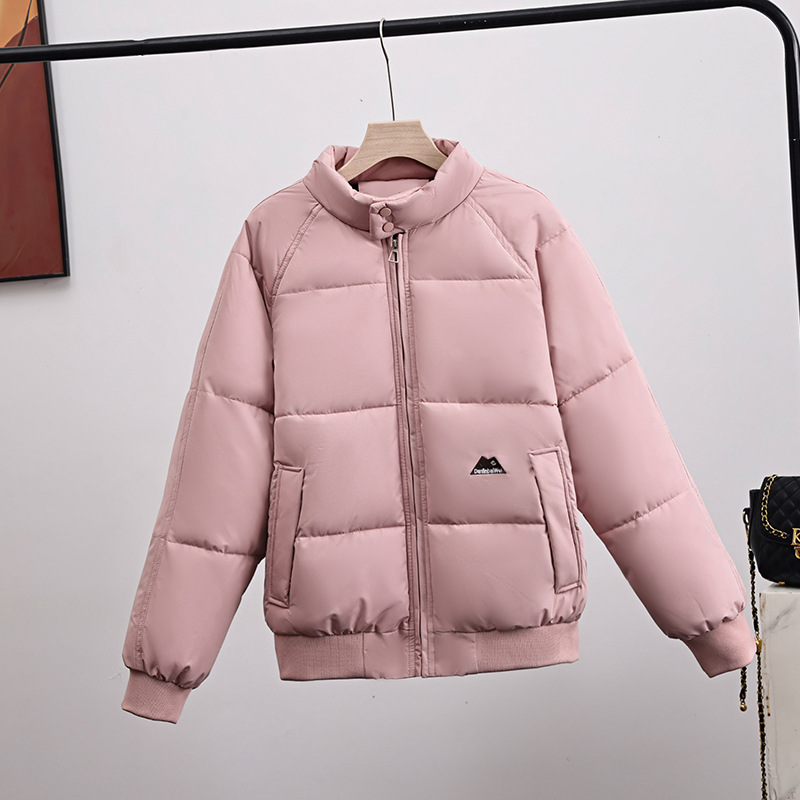Nuevo estilo de invierno coreano suelto de cuello de pie ropa de pan pareja engrosada de algodón chaqueta de algodón chaqueta de moda para hombres y mujeres