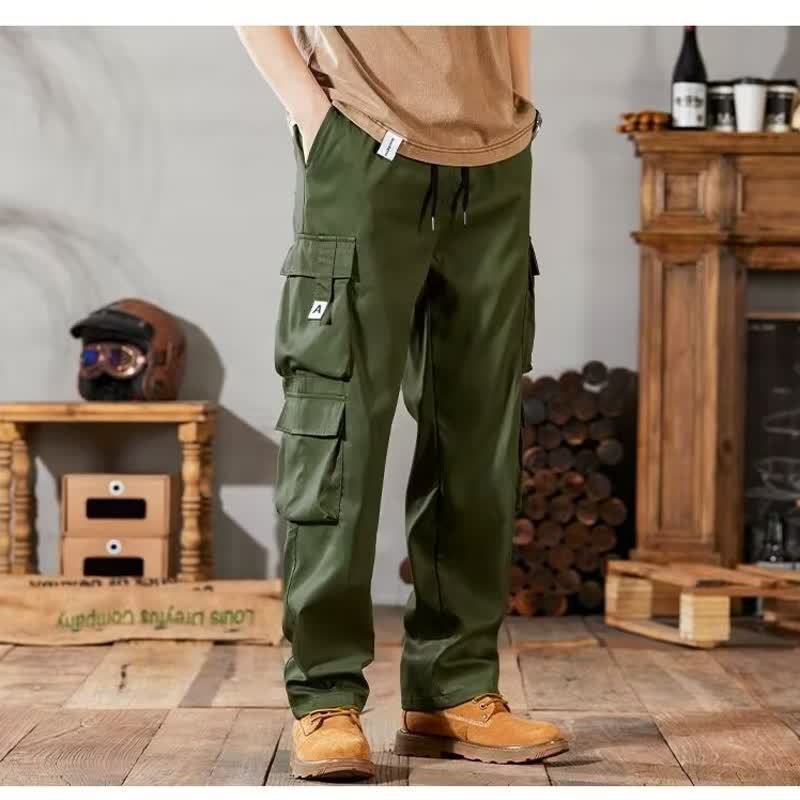 Men's Loose Straight-Leg Multi-Pocket Durable Work Pants with Large Pockets, Cross-Border Work Pants for Men, Summer Style Men's Loose Straight-Leg Multi-Pocket Durable Work Pants with Large Pockets, Cross-Border Work Pants for Men, Summer Style