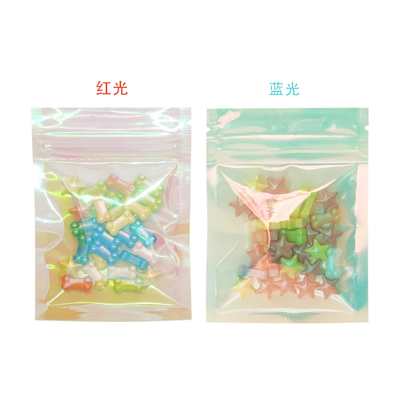 Arco iris transparente colorido auto-sellado bolsa colorido cambio de color bolsa de cosméticos tarjeta de caramelo bolsa de embalaje de la joyería 100 piezas precio