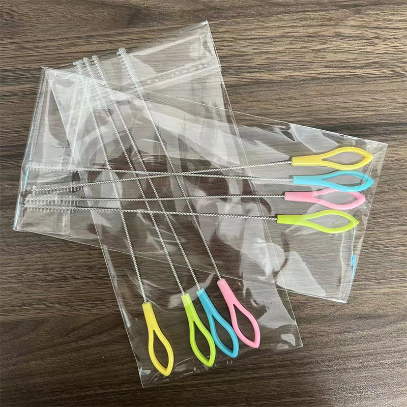 Sin embalaje independiente cepillo de paja de acero inoxidable botella de alimentación paja cepillo de nylon suministros de limpieza traje 4 piezas