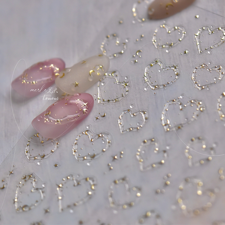 Nuevas pegatinas de gelatina de celebridades de Internet, pegatinas de uñas de estilo cooperativo, joyas de uñas, pegatinas de amor de estrellas ins MS607