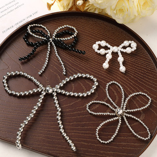 South Korea shoe flower imitation pearl bow flower shoe buckle accessories diy hairpin shoelace accessories bag hanging accessories wholesale