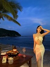 三亚海边辣妹套装拍照衣服超仙泰国旅行海岛度假穿搭沙滩连衣裙子