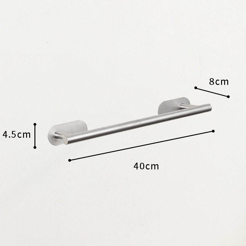 Juego de baño exclusivo transfronterizo Juego de acero inoxidable 304 sin punzonado Gancho de barra de toalla Anillo de toalla Kit de baño
