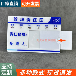Status signboard acrylic responsible person Post responsibility card 6s management signboard safety production customization