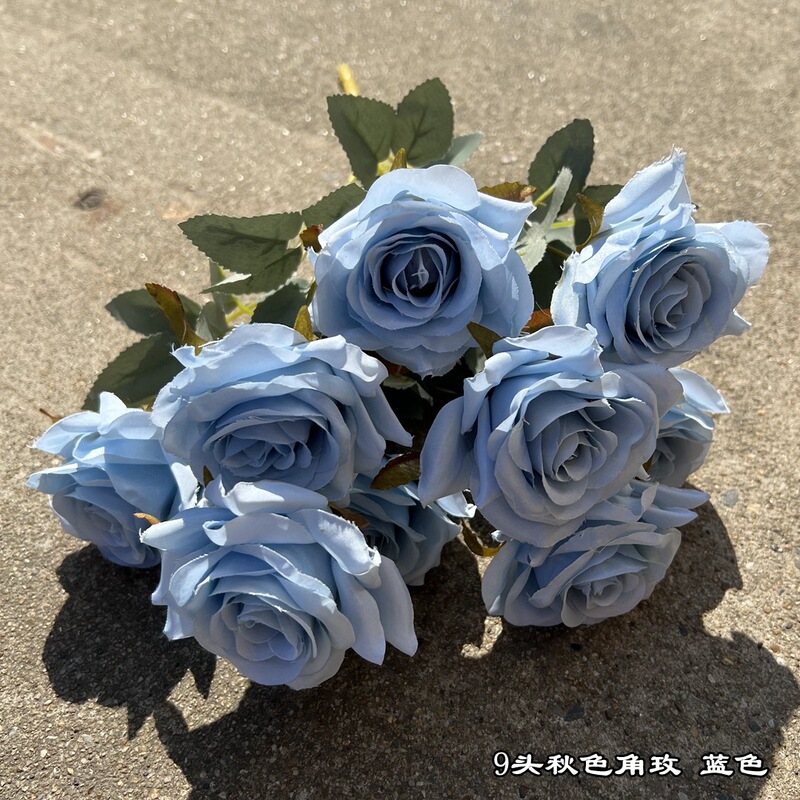 新商品の外国貿易の青いアジサイの青い色はバラの牡丹のアジサイの結婚祝いの柔らかい装飾の偽の花を卸売りします。|undefined