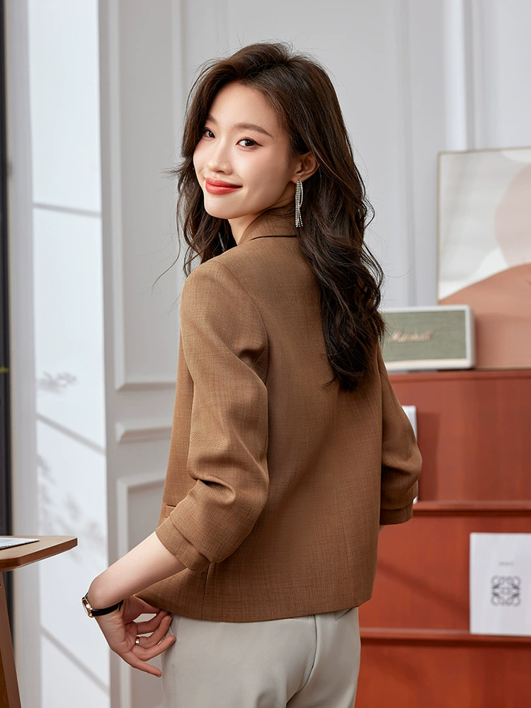 Осенний модный короткий лонгслив, классический пиджак костюма, slim fit, западный стиль