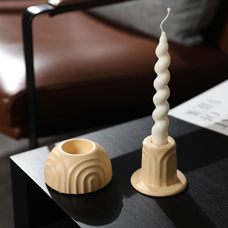 INS Candelabro decoración estilo silencioso estilo crema vela titular hogar sala de estar dormitorio mesa de comedor decoración romántica decoraciones