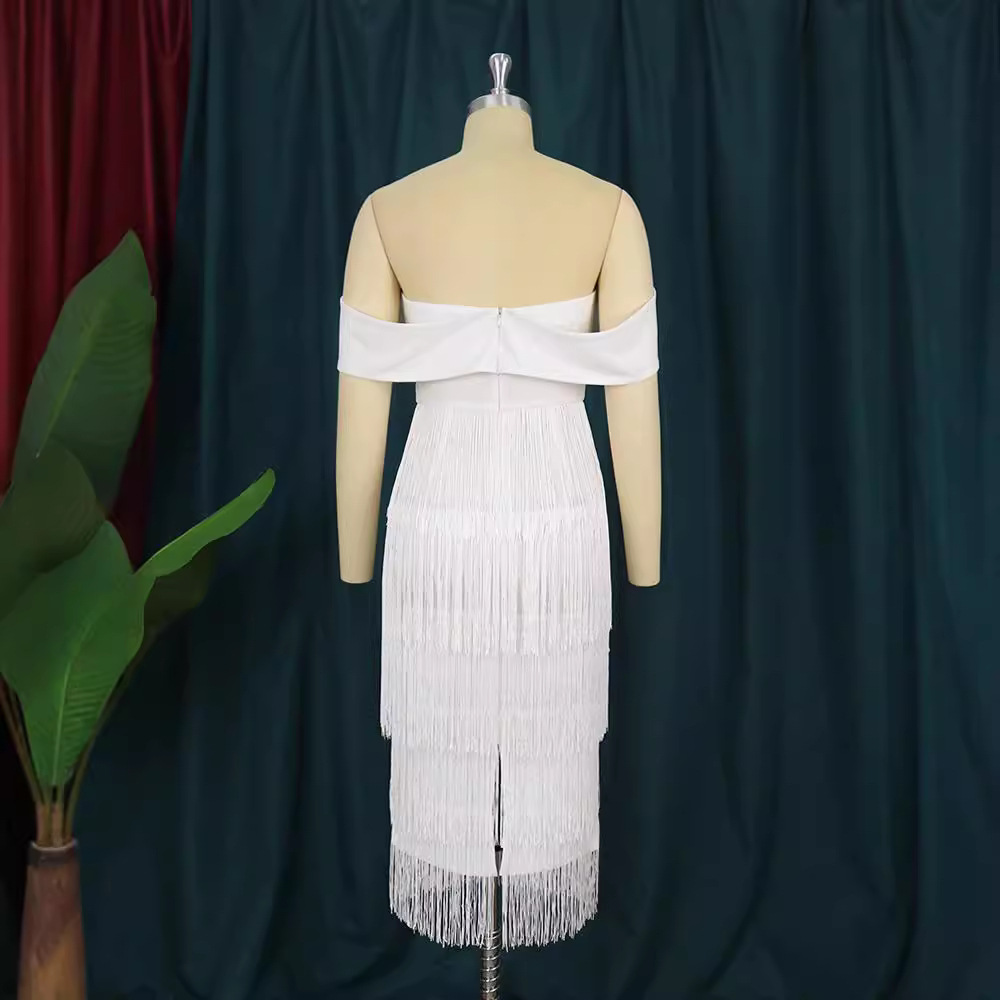 Ženska oblačila seksi cevasto krilo z odprtim hrbtom in resicami, elegantno krilo velike velikosti, obleka_voghion.com