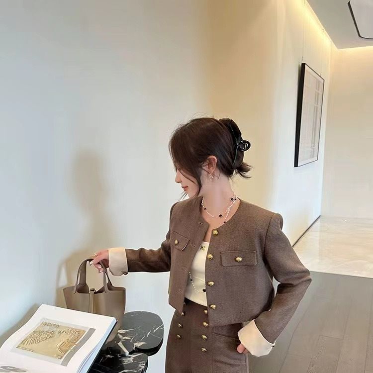 新款春秋两件套装显瘦法式气质女小香风气质名媛高级感两件套搭配|undefined