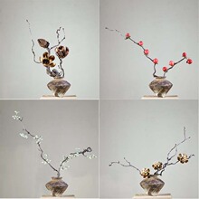 天然龙枣树中式花艺枯枝花瓶插花干花侘寂风禅意室内造景花材装饰