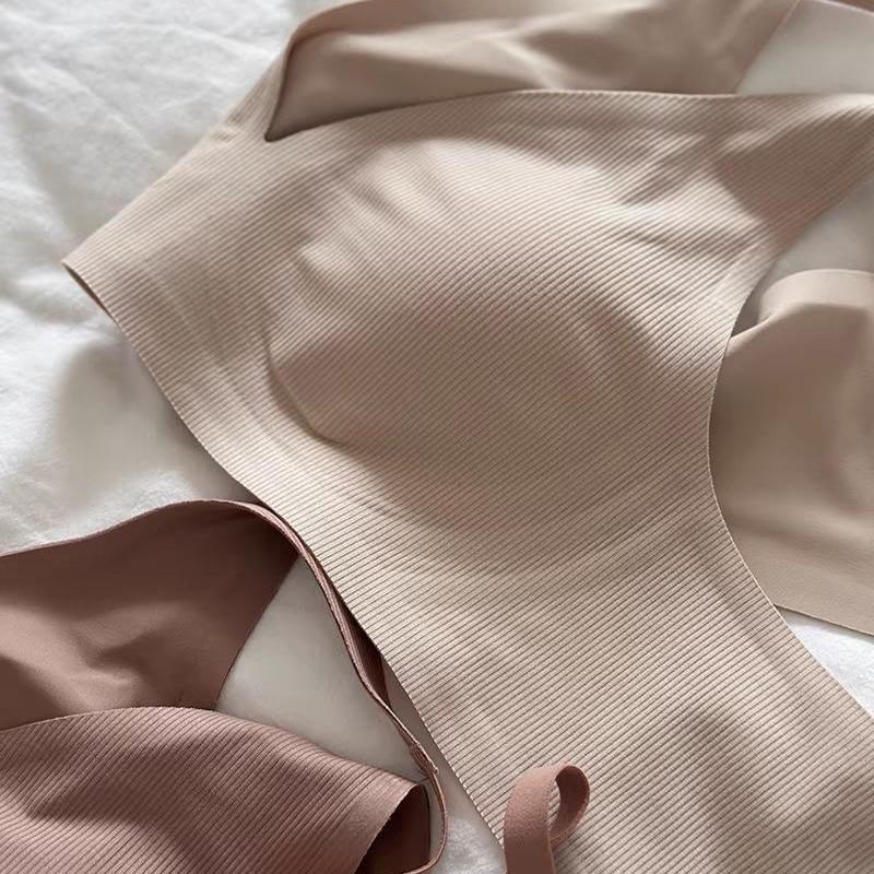 Cross-Border Solid Color Quick-Drying Seamless Beautiful Back Bra for Women with Big Breasts, Sweat-Absorbent, Anti-Sagging, Thin Bra Without Rims