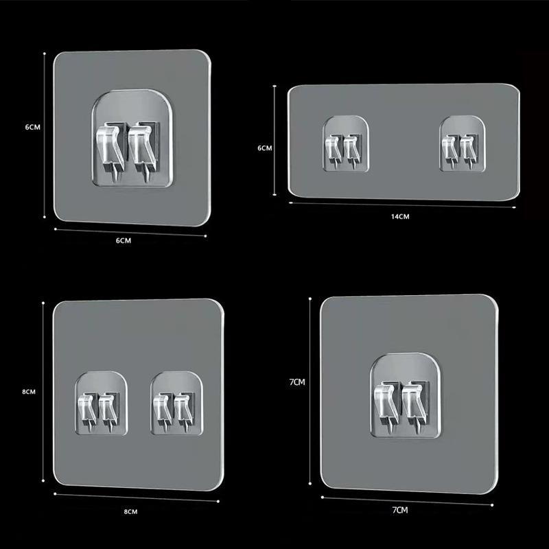 无痕强力粘胶卡扣挂钩壁挂置物架贴片厨房浴室双面免打孔亚克力胶