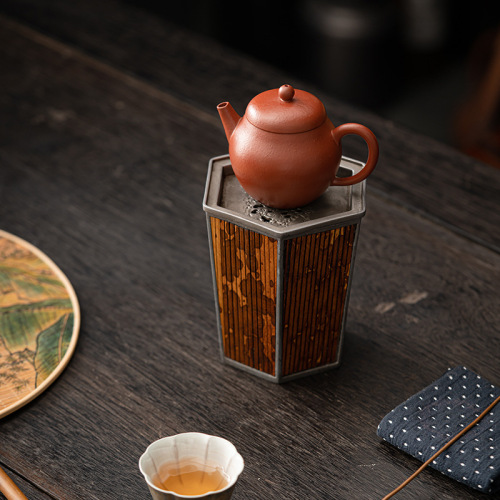 Xiangfei Bamboo Hexagonal Jianshui Retro Small Dry Kung Fu Tea Set Tea Residue Tank Water Bowl Washing Tea Ceremony Tea Washing Accessories