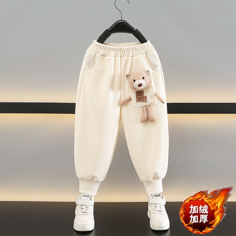 오프화이트-[3D 귀여운 곰 플러스 벨벳]