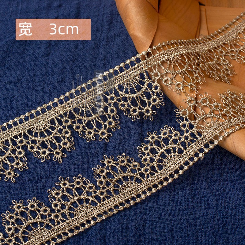 hilo de oro bordado soluble en agua rosa oro encaje encaje DIY ropa hecha a mano lolita accesorios fabricantes al por mayor