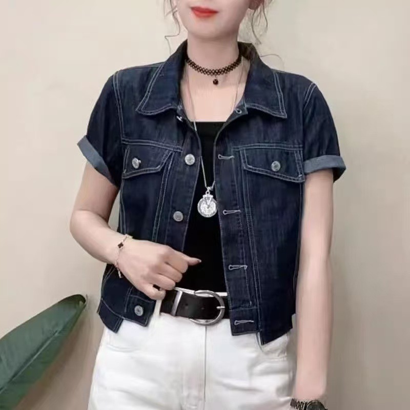 高含棉小个子韩版简约短款牛仔外套女2026年夏季新款显瘦百搭上衣