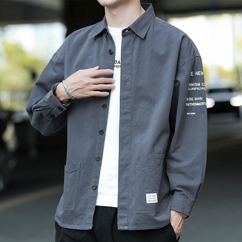 Spring and Autumn Cotton Shirt Workwear Long-sleeved Shirt Casual Non-ironing Loose Business Men's Coat