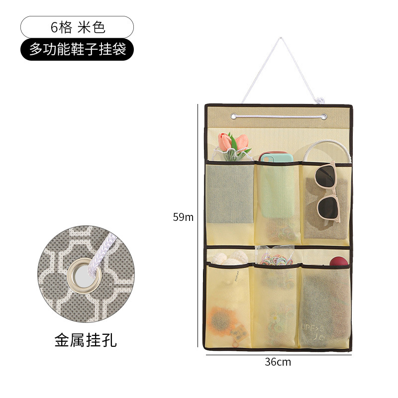 Bolsa colgante de almacenamiento detrás de la puerta, zapatos de pared de dormitorio, bolsa de almacenamiento de subembalaje de artículos diversos, bolsa colgante de almacenamiento de acabado multifuncional