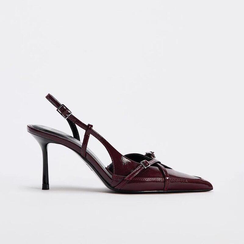 2026 Spring New Style Pointed-Toe Thin-Strap High-Heeled Shoes Versatile Socialite Mules One-Strap High-Heeled Sandals 2026 Spring New Style Pointed-Toe Thin-Strap High-Heeled Shoes Versatile Socialite Mules One-Strap High-Heeled Sandals