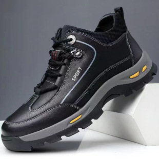 New Men's Shoes, Winter Cotton Shoes, Cross-Border Amazon Men's Warm Plus Velvet Cotton Shoes, High-Top Casual Outdoor Hiking Shoes