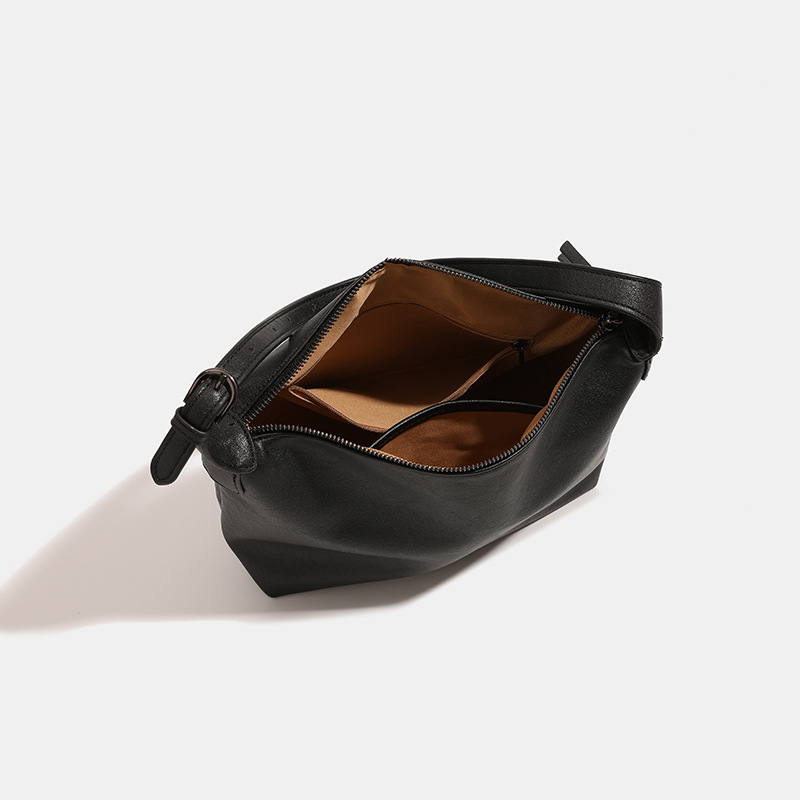 Soft Leather Underarm Hobo Bag For Women 2024 New Versatile Casual Handbag Korean Style Commuter Shoulder Bag Dumpling Bag - Thumbnail 4