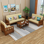 实木沙发白漆组合现代简约客厅家具小户型松木沙发农村新中式