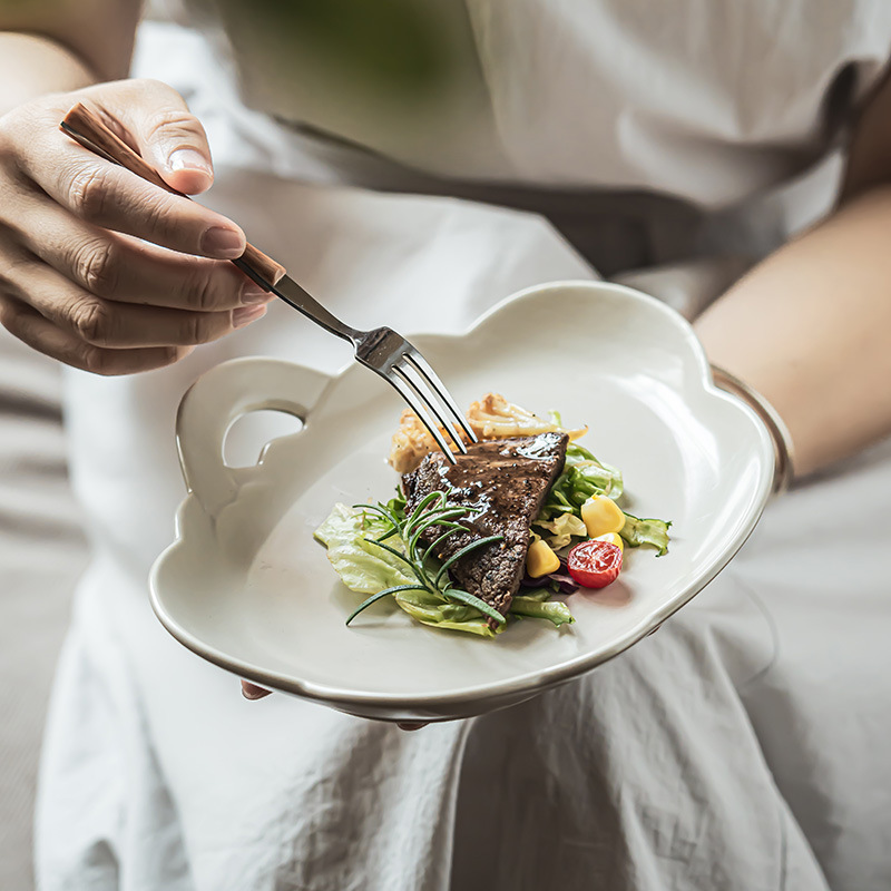 Plato creativo irregular plato de filete de comida occidental platos caseros platos de ensalada platos de bocadillos platos de forma especial platos de nubes