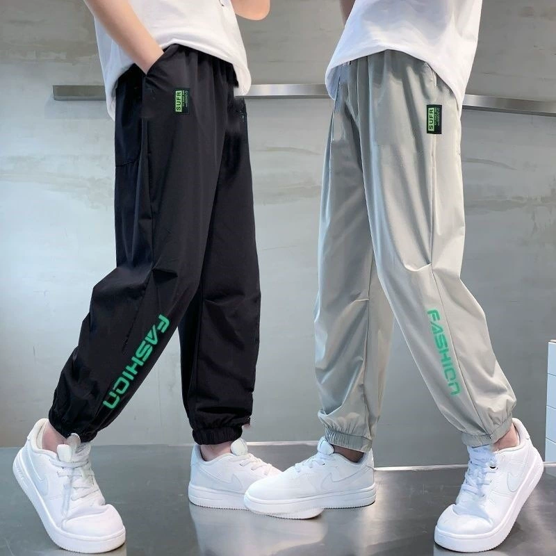 Летние тонкие штаны для мальчиков 2025, новые детские летние штаны с защитой от комаров для старших мальчиков, модные стильные быстросохнущие штаны для мальчиков