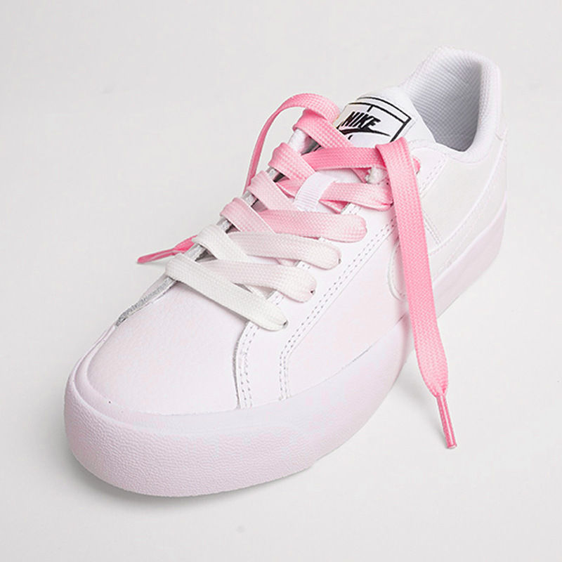 Lona zapatos blancos gradiente cordón transparente doble capa