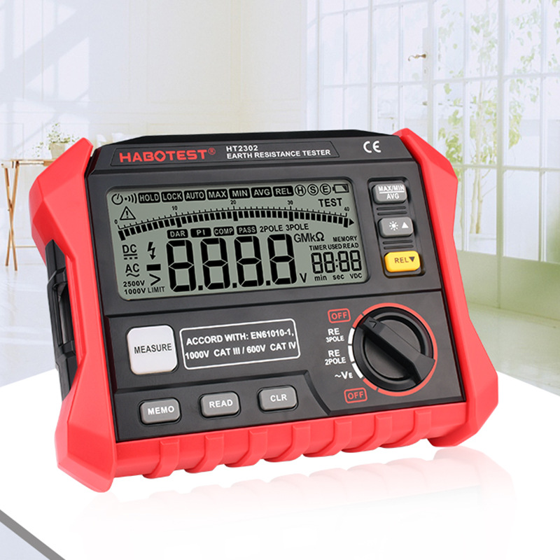 HT2302 Grounding resistance Tester simulation digital display high-precision Grounding Resistance Table A generation of fat