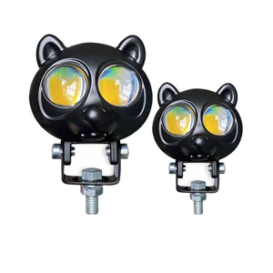 New wide-voltage panda-shaped LED motorcycle/electric scooter/battery-powered vehicle headlights, featuring high brightness and both high and low beam options, for vehicle modification
