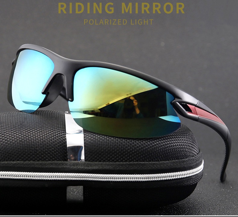 Vrije Tijd Retro Beweging PC UV400-bescherming Ovale Doos Half Frame Sportzonnebril display picture 1