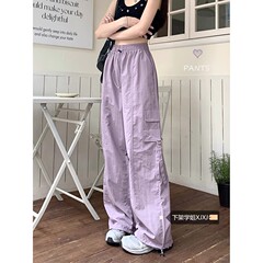 【速乾ナイロン】レトロギャル直筒工装カジュアルパンツ