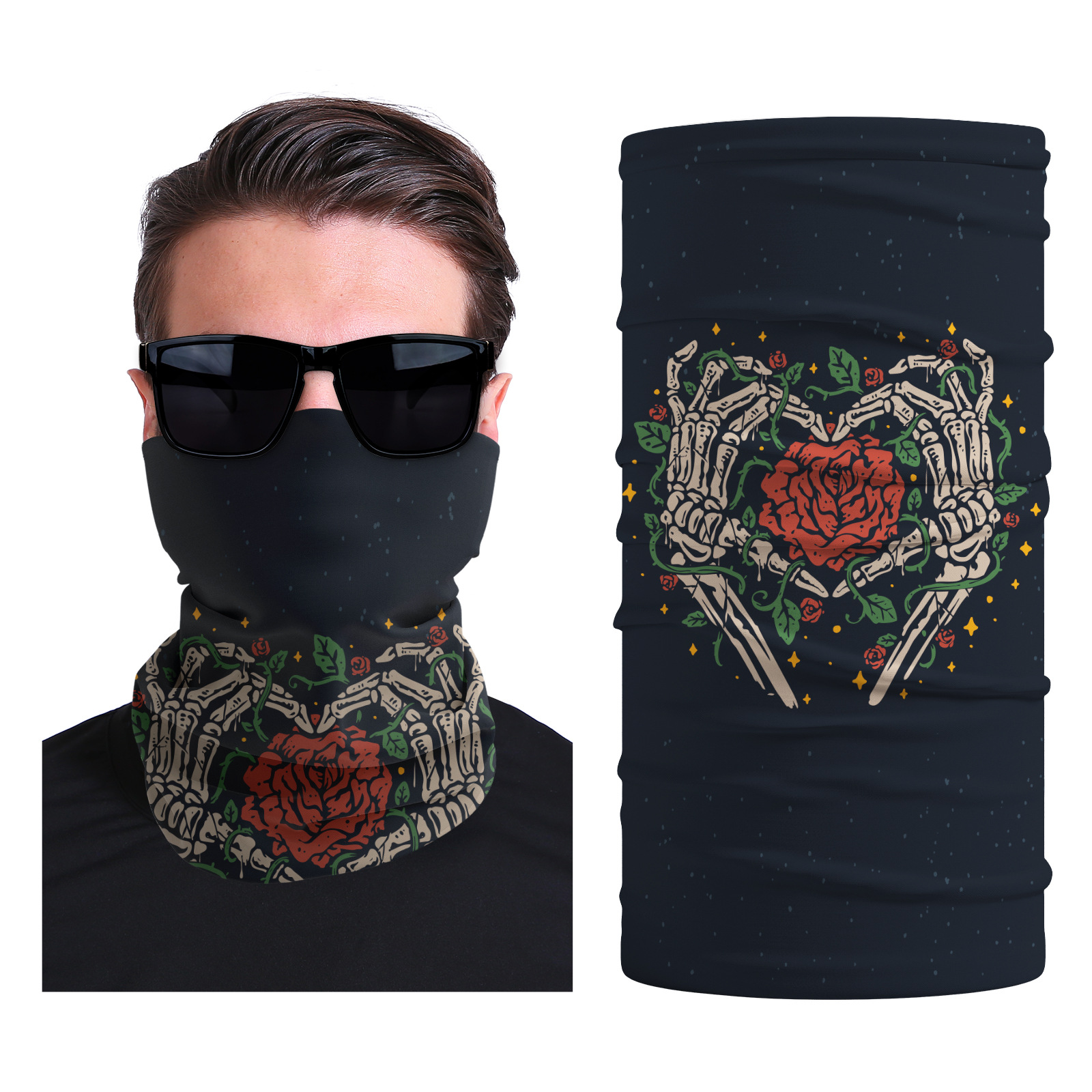 Xun hui transfronterizo media cara cráneo bufanda mágica sombrilla de viaje al aire libre máscara de equitación cuello de protección uv