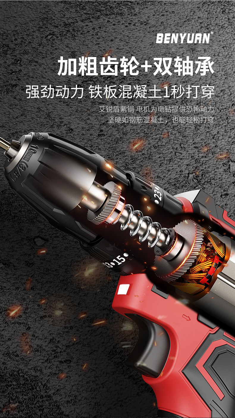 Support processing and wholesale foreign trade home electric screwdriver impact drill hand drill tool lithium electric drill set combination